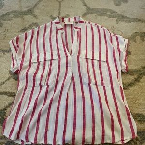 PINK STRIPED ANTHROPOLOGIE BLOUSE